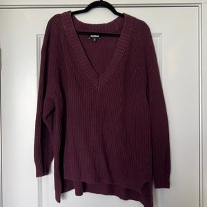 Express purple v-neck sweater